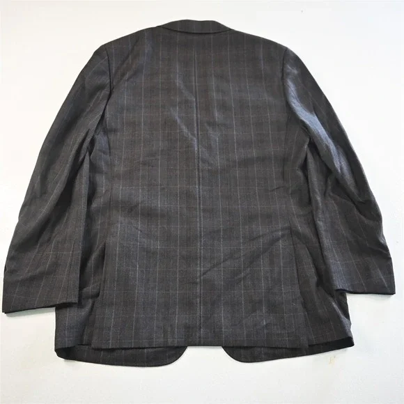 Byron 42R Gray Plaid Dover 100% Wool Mens Blazer Suit Jacket Sport Coat - Picture 12 of 12